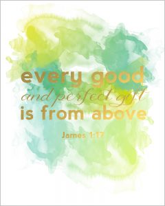 Remind yourself that every good gift comes from above by snagging this beautiful free printable at Sparkles of Sunshine today.
