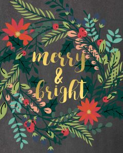 Brighten up the holiday season with this adorable free printable from Sparkles of Sunshine. It will get you merry & bright in no time!