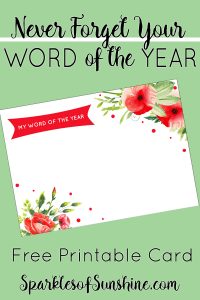 Have you chosen a word of the year? Stay focused this year and never forget your word of the year with this printable from Sparkles of Sunshine.